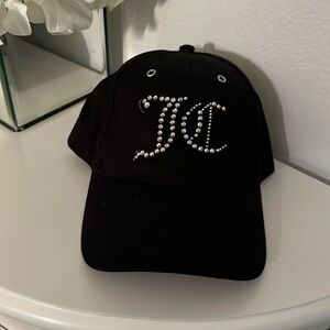 Black and rhinestone Juicy couture hat